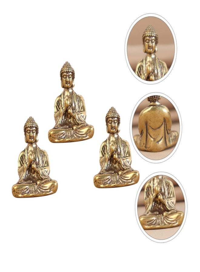 ARTIBETTER 12 Pcs Buddha Decorative Ornaments Mini Buddha Statue Desktop Decoration House Decorations for Home Mini Toy Feng Shui Meditation Statues Adornments Brass - Image 5