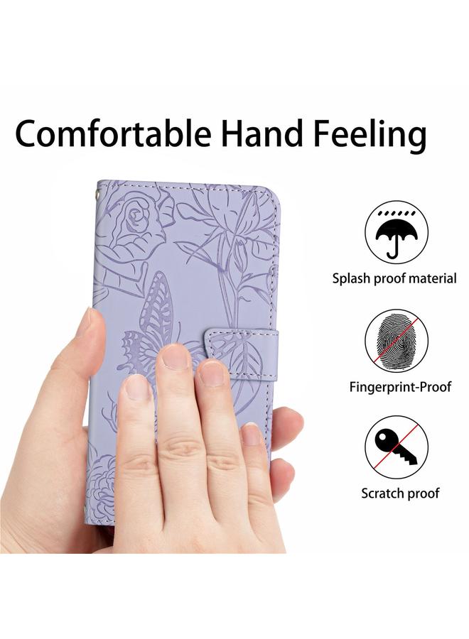 S-TOP Case For Motorola Edge 50 5G HT03 Skin Feel Butterfly Embossed Flip Leather Phone Case - Image 5