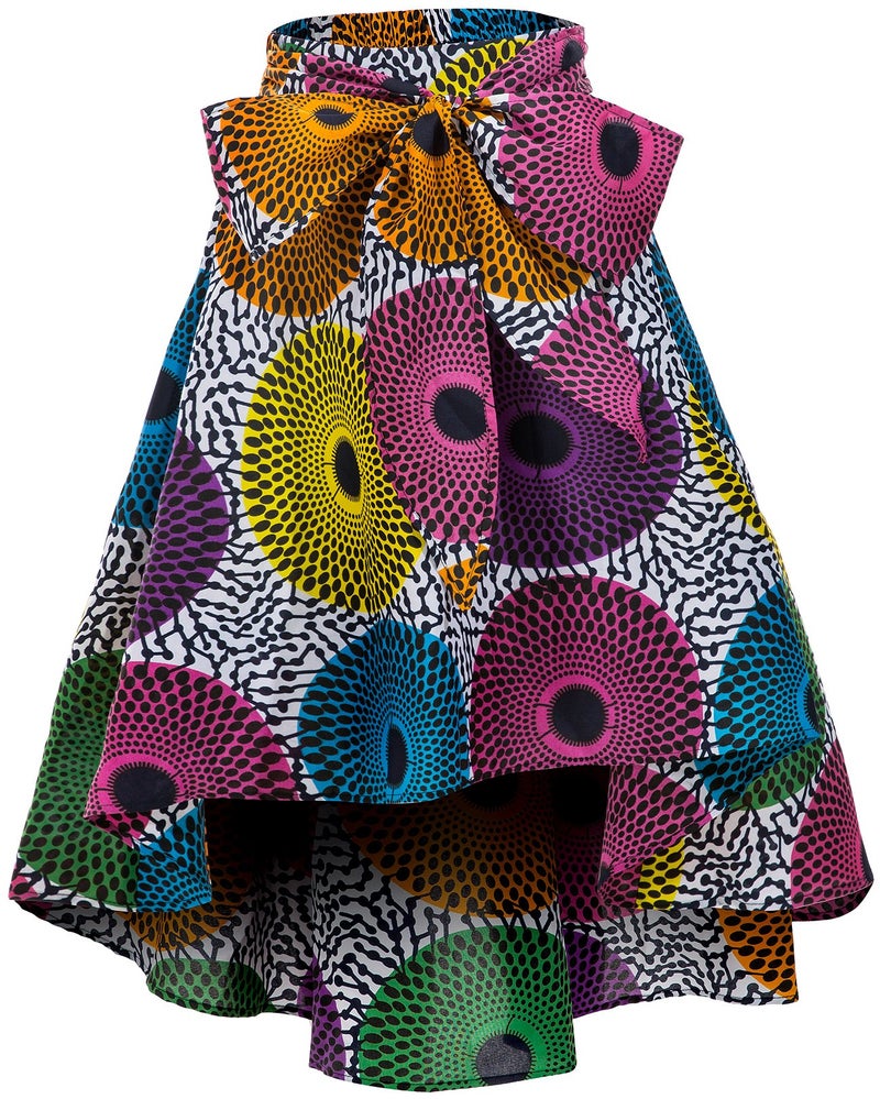 SHENBOLEN Women African Traditional Costume Flower Print Casual Dashiki Skirt (XX-Large,F) - Image 1