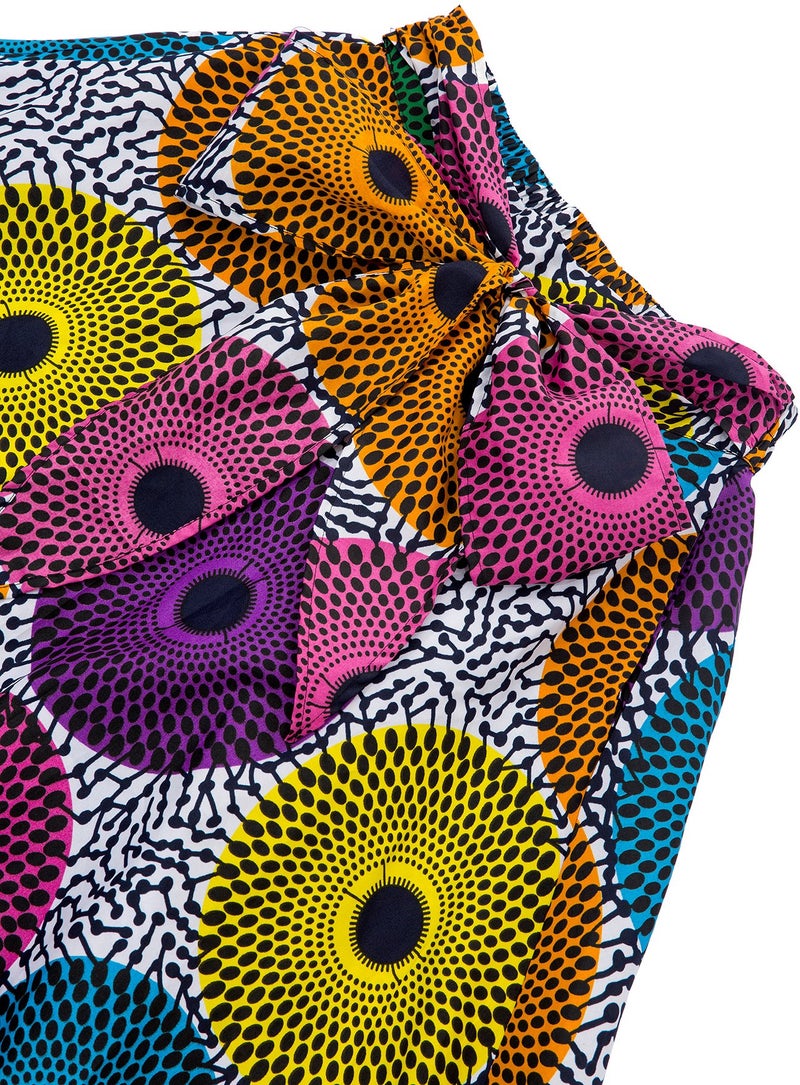 SHENBOLEN Women African Traditional Costume Flower Print Casual Dashiki Skirt (XX-Large,F) - Image 3