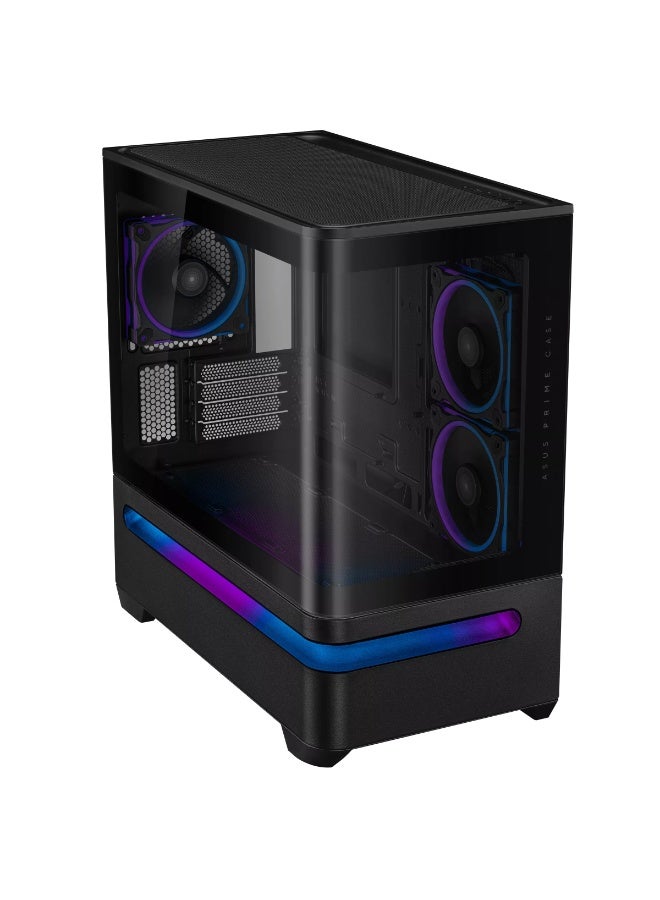 ASUS Prime AP202 ARGB Micro-ATX PC Case, Curved Tempered Glass Side Panel, 3x ARGB Fans, Patented GPU Cooling Slot Vent, Supports 360mm Radiator, Up to 420mm GPU, USB-C, Dust Filters, Black | 90DC00P0-B19000 - Image 4