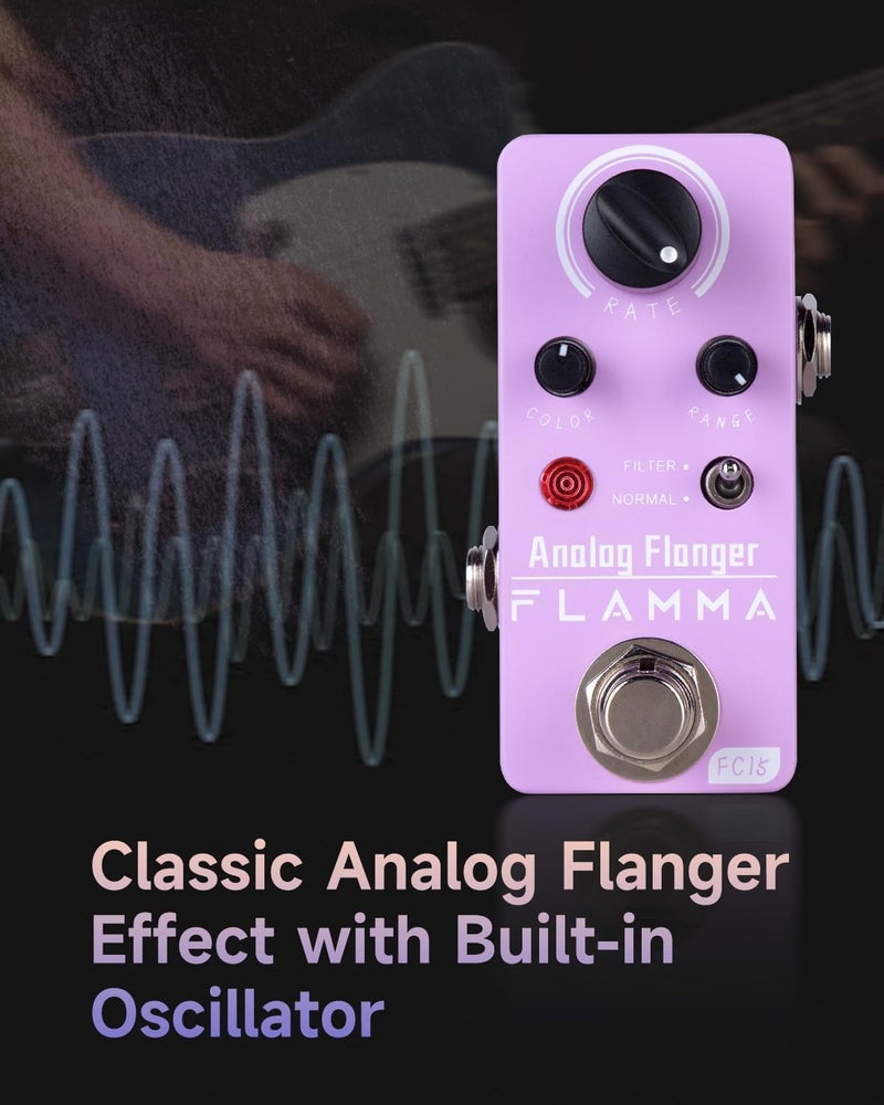 FLAMMA FC15 Analog Flanger Pedal, Oscillator Effects with 2 Modes, True Bypass Mini Portable Durable Metal Shell - Image 3