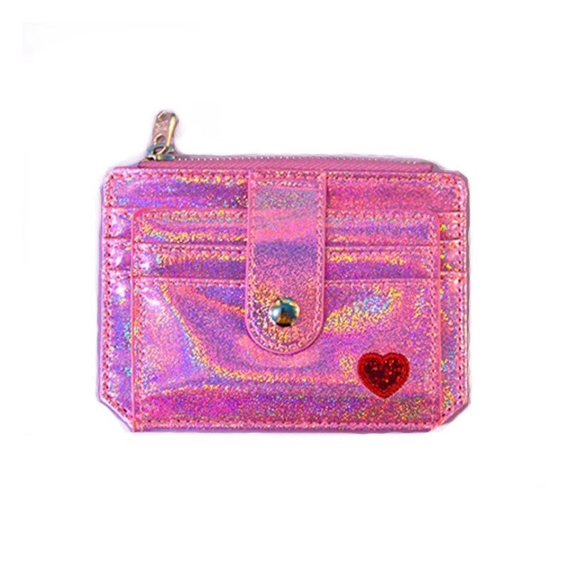 Laser Girl Heart Small Card Holder Women'S Cute Card Holder Access Control Card Holder Bus Meal Card Holder - Image 3