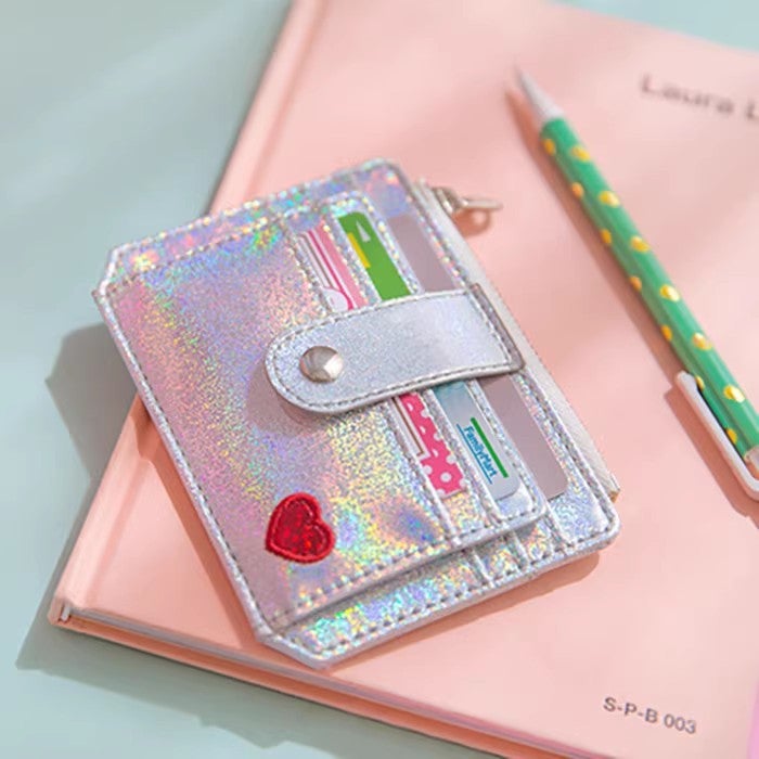 Laser Girl Heart Small Card Holder Women'S Cute Card Holder Access Control Card Holder Bus Meal Card Holder - Image 2