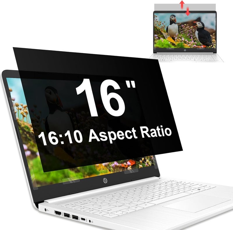 Mamol 16 Inch Laptop Privacy Screen -16:10 Aspect, Anti Blue Light Glare, Removable Privacy Shield Compatible with Lenovo, Hp, Dell, Acer, Asus, Thinkpad, Envy, Xps - Image 1
