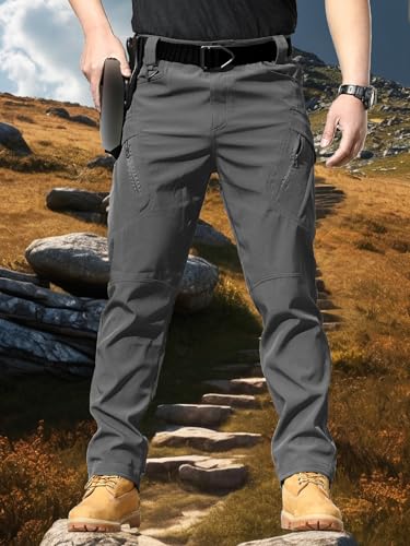 AUTIWITUA Men's Tactical Cargo Pants Water Resistant Lightweight Hiking Pants Outdoor Work Pants with Multi Pockets(No Belt) - Image 2
