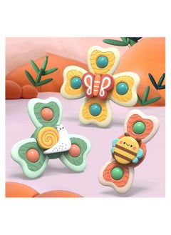 SYOSI Baby Cup Spinner Toy with Suction Cup, Baby Bath Toys, Spinner Toys, Cartoon Spinning Suction Toys, Lovely Gift for Baby and Children BPA Free 3 Pack  - Image 4