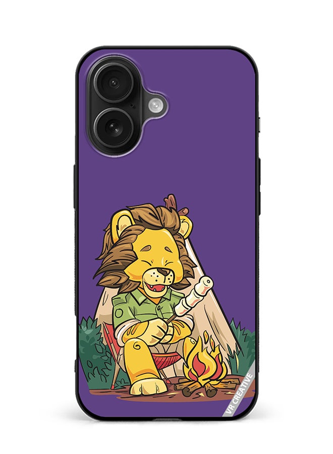 VR CREATIVE Protective Case Cover For Apple iPhone 16 Lion Chilling Design Multicolour