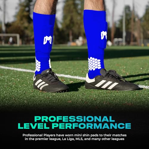 MediCaptain Mini Shin Guards Soccer – Built in Shin Pad Sleeves for Mens, Women, Teens - Small Shin Guards - Lightweight, Breathable Shin Defender Leg Protection (Blue, Maxi) - Image 5
