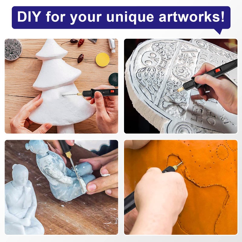 GOCHANGE 3 في 1 آلة قطع الرغوة الكهربائية مجموعة أدوات القلم ، 100-240 فولت / 18 واط قلم قطع الرغوة مع محول جهد إلكتروني - Image 5