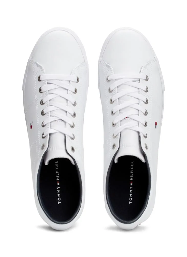 تومي هيلفيغر Canvas Lace Up Low Top Sneakers