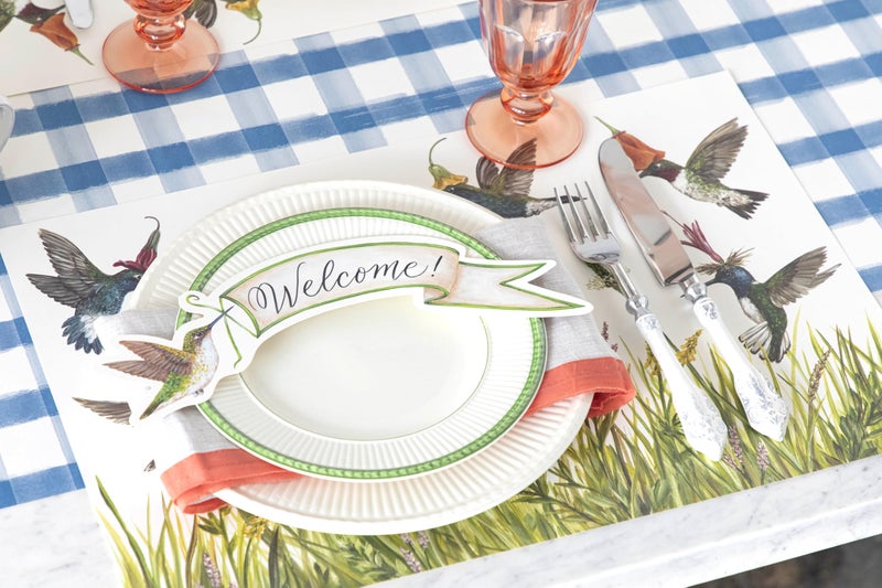 Hester & Cook Hummingbird Paper Placemats - Designed by Vikci Sawyer Made in USA - 18 Sheets per Pad - Image 2