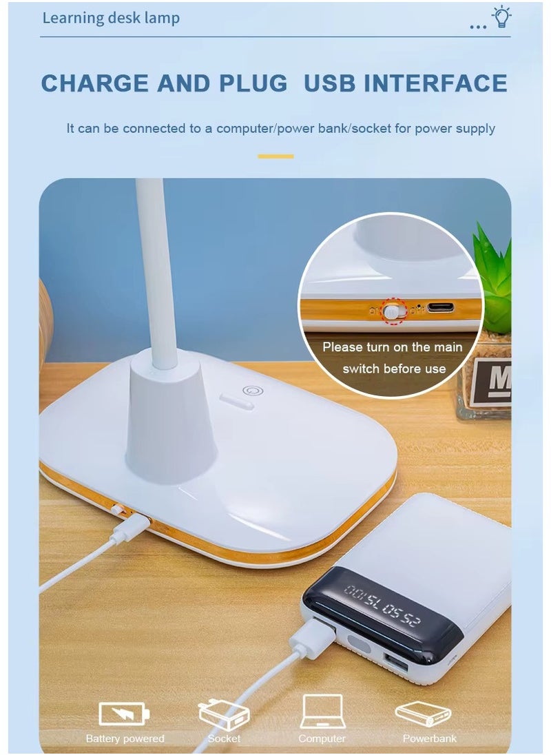Generic - 5 Colors Dimmable Desk Lamp 15%-100% Dimming Touch Control Desk Lamp Bedside Lamp for Kids with Memory Function Foldable Study - Image 1