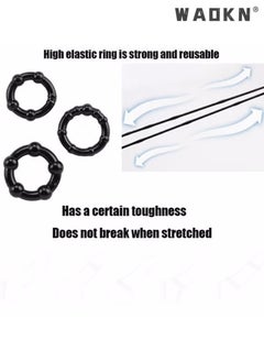 WAOKN 3 Piece Set of Silicone Ring Men Sports Ring Elastic Easy Stretch Resistance Tear Resistance Exercise Ring Extended Endurance Waterproof Wear Resistant Soft Suitable for Male Sports Home  - Image 5