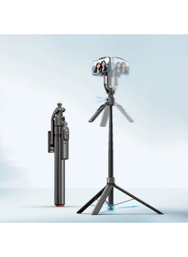 MUNTAQI عصا سيلفي ذكية لاسلكية مع حامل ثلاثي القوائم مع جهاز تحكم عن بعد وتتبع الوجه – TT07 حامل هاتف قابل للتمديد مع دوران 360°، تتبع تلقائي، جهاز تحكم بلوتوث، حامل ثلاثي القوائم محمول لهواتف آيفون وأندرويد - Image 5