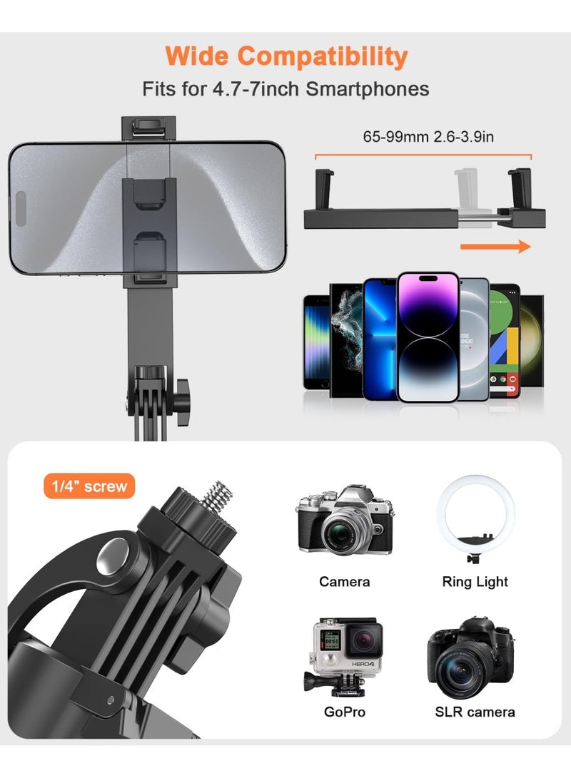 MUNTAQI عصا سيلفي ذكية لاسلكية مع حامل ثلاثي القوائم مع جهاز تحكم عن بعد وتتبع الوجه – TT07 حامل هاتف قابل للتمديد مع دوران 360°، تتبع تلقائي، جهاز تحكم بلوتوث، حامل ثلاثي القوائم محمول لهواتف آيفون وأندرويد - Image 2