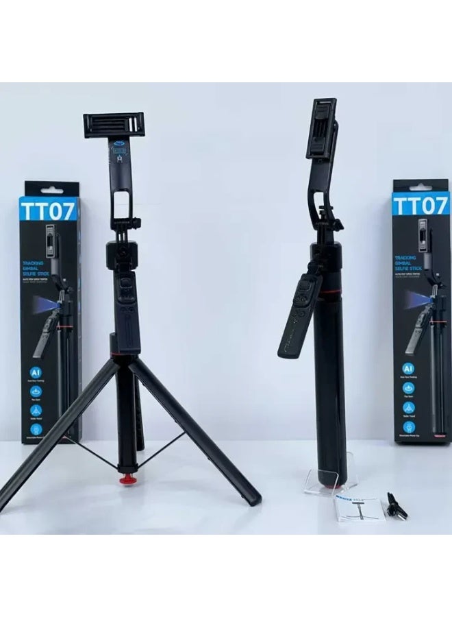 MUNTAQI عصا سيلفي ذكية لاسلكية مع حامل ثلاثي القوائم مع جهاز تحكم عن بعد وتتبع الوجه – TT07 حامل هاتف قابل للتمديد مع دوران 360°، تتبع تلقائي، جهاز تحكم بلوتوث، حامل ثلاثي القوائم محمول لهواتف آيفون وأندرويد - Image 4