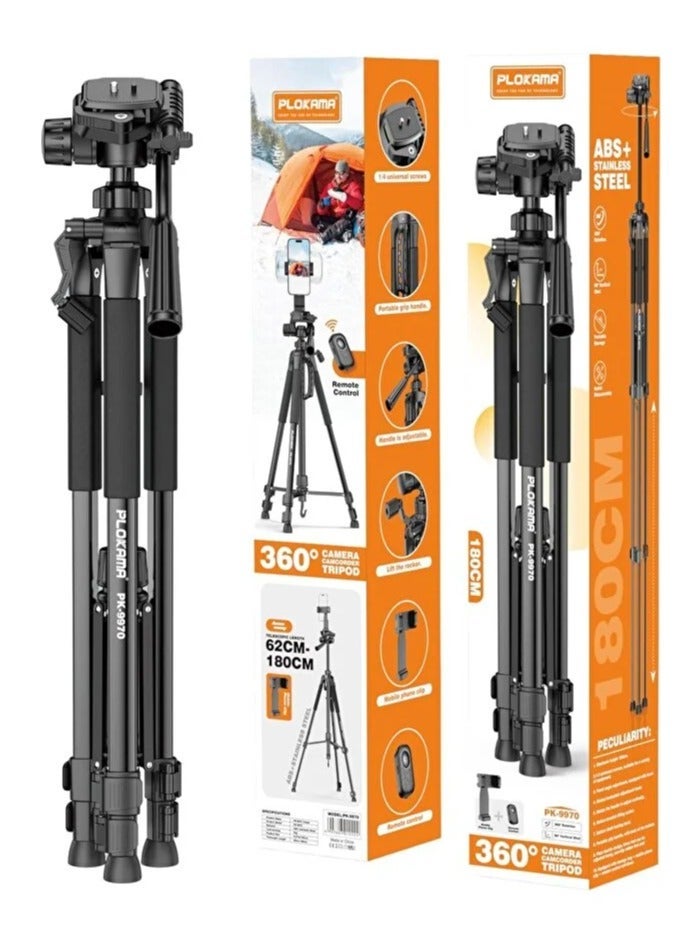 PLOKAMA PK9970 PROFESSIONAL TRIPOD FOR MOBILE & CAMERA 190CM - Image 1