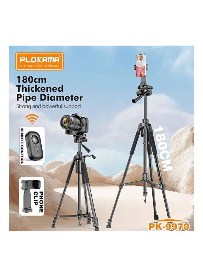 PLOKAMA PK9970 PROFESSIONAL TRIPOD FOR MOBILE & CAMERA 190CM - Image 4