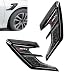 Hugwits 2 PCS Car Fender Side Vents Carbon Fiber Texture Sports Style Auto Body Accent Decals SelfAdhesive Waterproof Spoiler Exterior Decorations Universal for Most Cars Black - Image 2