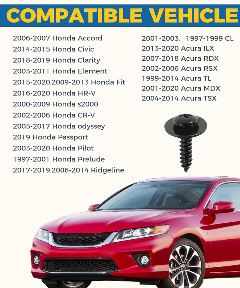 UBOG 20PCS Automotive Screws,Fender Liner Screws,Car Accessories Bumper Screws,Splash Shield Screws,Bumper Cover Fender Liner Screw,Auto Body Fender Screws Bolt Fasteners,Replace #990114SE0000 - Image 4