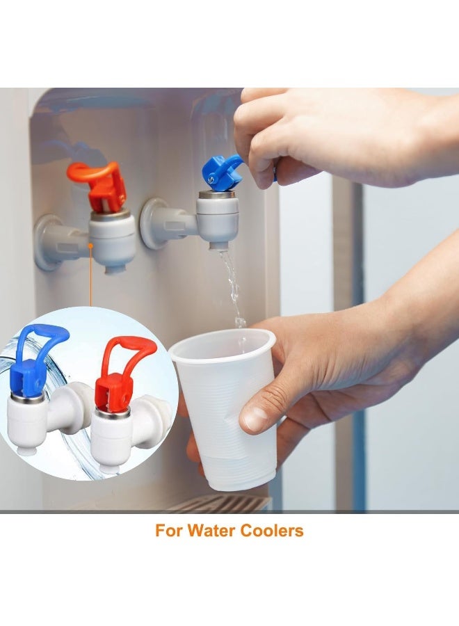Biella 2 Pcs Sets Water Cooler Faucet, Plastic Water Dispenser Tap, Water Bottle Jug Spigot Spout Valve Replacement Parts, Hot And Cold Internal Thread - Image 5