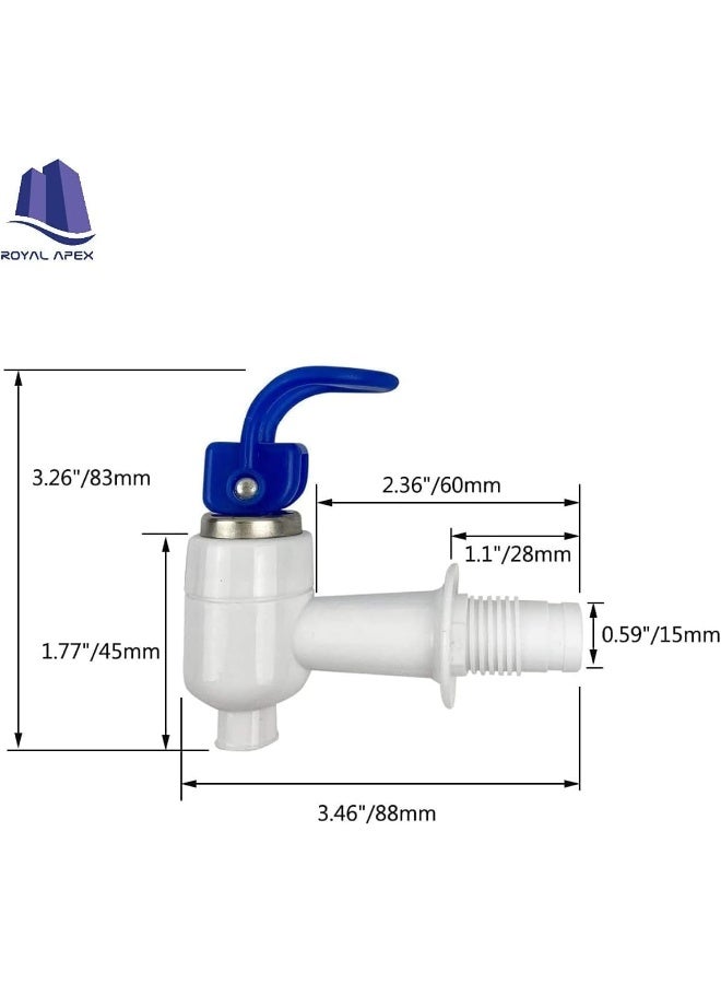 Biella 2 Pcs Sets Water Cooler Faucet, Plastic Water Dispenser Tap, Water Bottle Jug Spigot Spout Valve Replacement Parts, Hot And Cold Internal Thread - Image 2