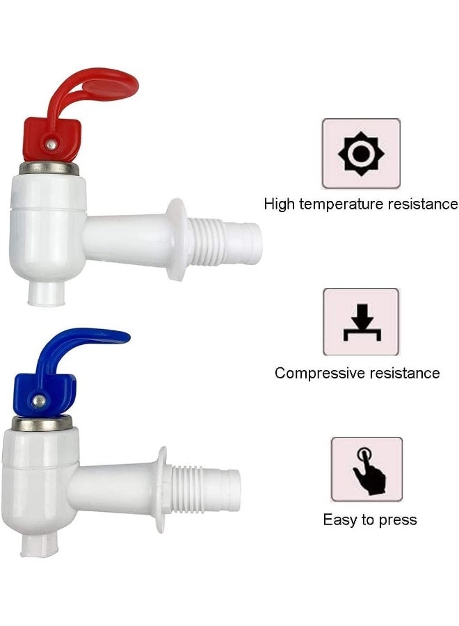 Biella 2 Pcs Sets Water Cooler Faucet, Plastic Water Dispenser Tap, Water Bottle Jug Spigot Spout Valve Replacement Parts, Hot And Cold Internal Thread - Image 4