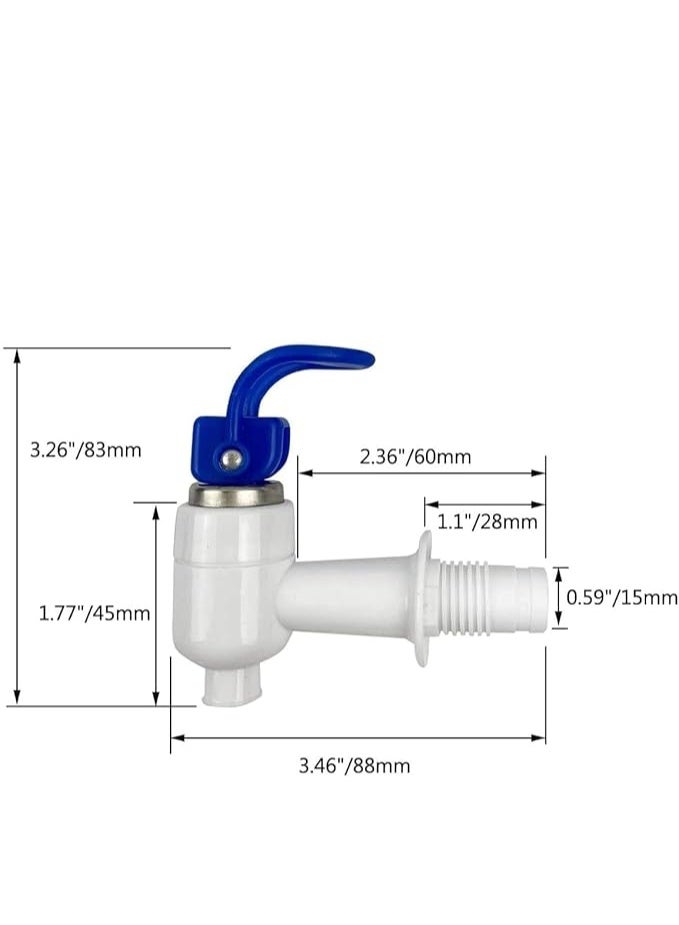 Biella 2 Pcs Sets Water Cooler Faucet, Plastic Water Dispenser Tap, Water Bottle Jug Spigot Spout Valve Replacement Parts, Hot And Cold Internal Thread - Image 2