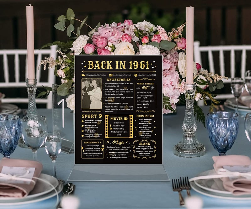 Paintio Back in 1961 Birthday Card - 63rd Birthday Gift for Women or Men - 63rd Birthday Decoration for Her or Him - Funny Table Centerpiece for 63 Years Old Birthday Party [Poster Unframed 8x10 In] - Image 5