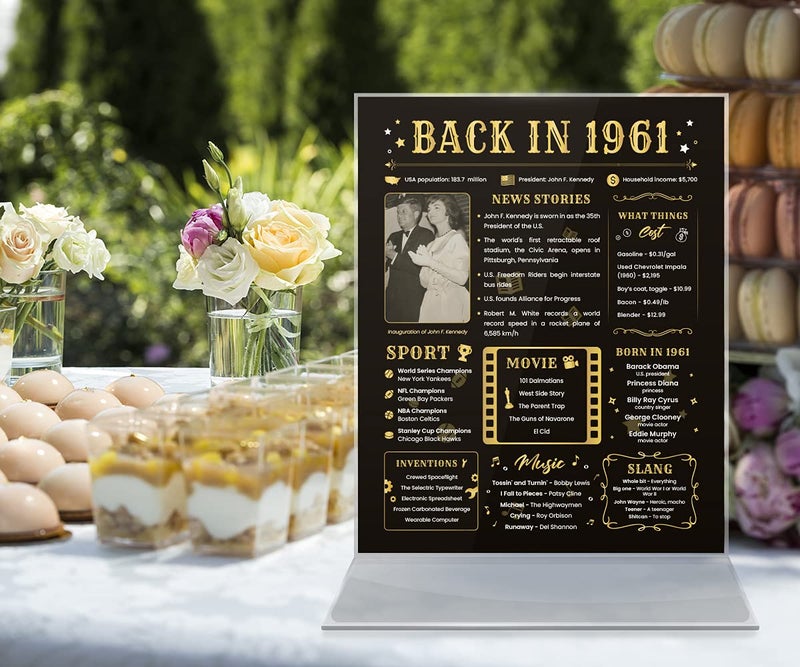 Paintio Back in 1961 Birthday Card - 63rd Birthday Gift for Women or Men - 63rd Birthday Decoration for Her or Him - Funny Table Centerpiece for 63 Years Old Birthday Party [Poster Unframed 8x10 In] - Image 2