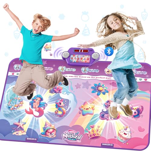 maysida Kids Bluetooth Dance Mat Toy Dancing Music Mat with 1 2 Player Mode Large Size 59 38 in Birthday for 3 4 5 6 7 8 Year Old Girls Toddlers - Image 1