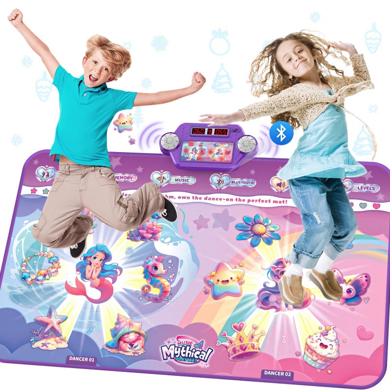 maysida Kids Bluetooth Dance Mat Toy Dancing Music Mat with 1 2 Player Mode Large Size 59 38 in Birthday for 3 4 5 6 7 8 Year Old Girls Toddlers - Image 3