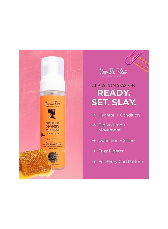 Camille Rose Spiked Honey Mousse, 4-in-1 Hair Styler with Nettle Root, to Nourish and Hydrate Strands, Define Curls, and Add shine, for All Hair Types, 8 fl oz - Image 2