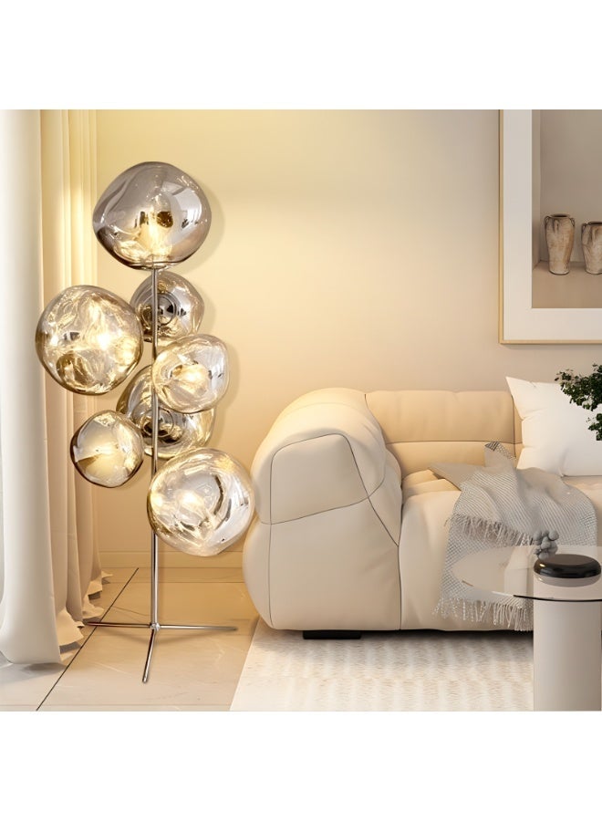 Luxury modern volcanic lava floor lamp, high-end large glass sphere sculpture floor lamp | Decorative LED floor lamp - with light source, eye-friendly and glare-free, suitable for bedrooms and studies, creative sofa and bedside lamp - suitable for modern art lighting in living rooms, bedrooms, conference rooms, offices, hotel lobbies, shops, and showrooms. - Image 3