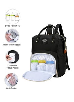 DUKASOU Large Capacity Portable Stylish Maternity Waterproof Multi-Functional Large Capacity Durable Baby Diaper Bag, Nappy Changing Backpack Bag, Baby Nappy Bag Black  - Image 1