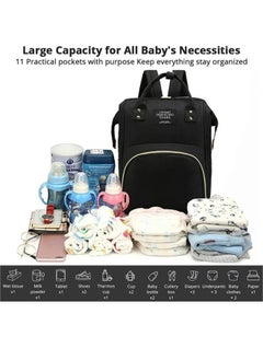 DUKASOU Large Capacity Portable Stylish Maternity Waterproof Multi-Functional Large Capacity Durable Baby Diaper Bag, Nappy Changing Backpack Bag, Baby Nappy Bag Black  - Image 2