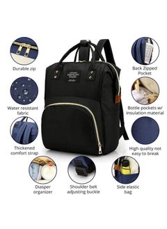 DUKASOU Large Capacity Portable Stylish Maternity Waterproof Multi-Functional Large Capacity Durable Baby Diaper Bag, Nappy Changing Backpack Bag, Baby Nappy Bag Black  - Image 3