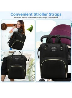 DUKASOU Large Capacity Portable Stylish Maternity Waterproof Multi-Functional Large Capacity Durable Baby Diaper Bag, Nappy Changing Backpack Bag, Baby Nappy Bag Black  - Image 5