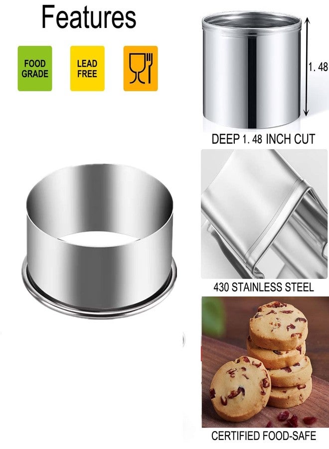 Q-BAKER 6 Pieces Round Cookie Cutter Set - Stainless Steel Circle Pastry, Biscuit, Dumpling, Cake, Donut Molds Stamps for Cooking and Baking - Image 3