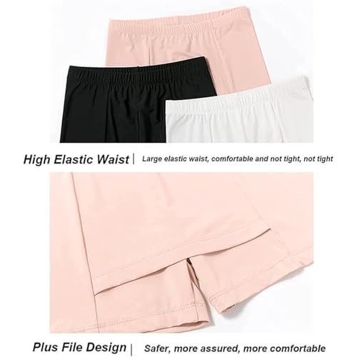 Sizi Women's Double-Layer Front Crotch Ice Silk Seamless Safety Shorts for Under Dresses and Skirts (Pink, S) - Image 4