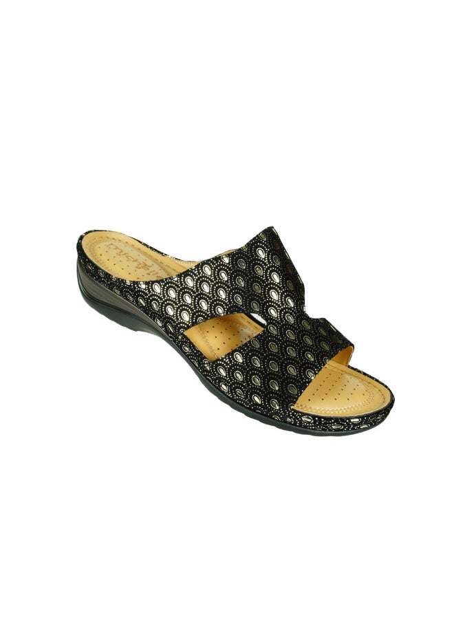 Michelle Morgan 092-2705 Michelle Morgan Ladies Wedge Heel Sandals 88909-19 Gold  - Image 1