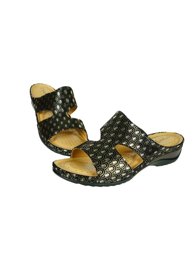 Michelle Morgan 092-2705 Michelle Morgan Ladies Wedge Heel Sandals 88909-19 Gold  - Image 2