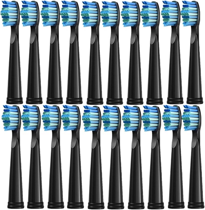 Electric Toothbrush Heads 20pcs Black Compatible with D7 D8 FW507 FW508 FW551 917 959 SG E9 - Image 2