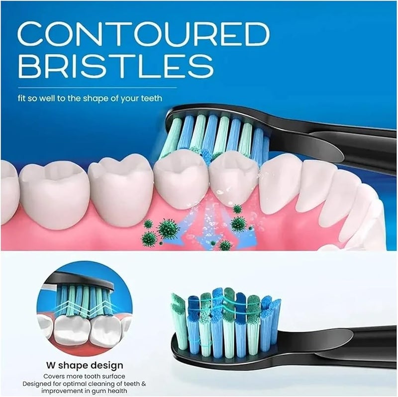 Electric Toothbrush Heads 20pcs Black Compatible with D7 D8 FW507 FW508 FW551 917 959 SG E9 - Image 4