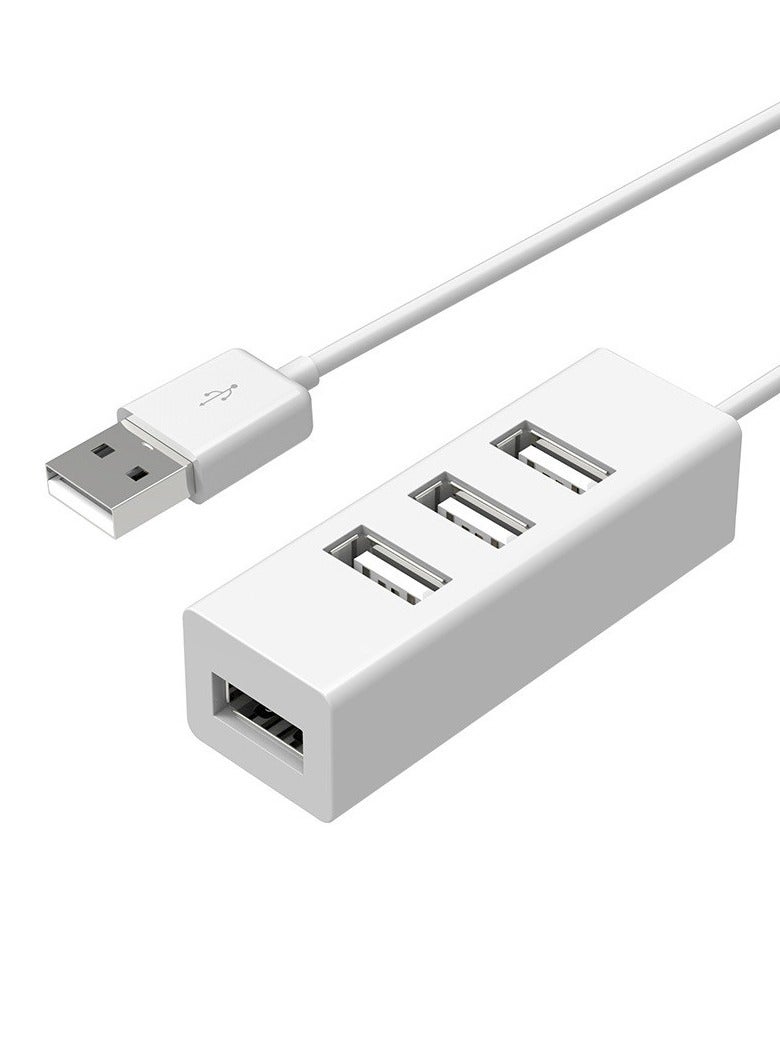 AROAQ USB Hub, Durable And Portable USB Port Splitter, 4 Port Compact Portable High Speed Data Hub, Ultra Slim All In One USB Splitter Power Adapter For Pc Windows, (1pc, White) - Image 1