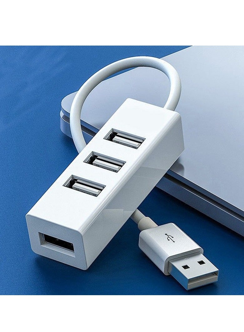 AROAQ USB Hub, Durable And Portable USB Port Splitter, 4 Port Compact Portable High Speed Data Hub, Ultra Slim All In One USB Splitter Power Adapter For Pc Windows, (1pc, White) - Image 2