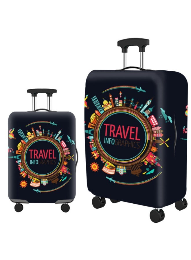 Travel Luggage Cover, Elastic Baggage Suitcase Protector Skins with Double Opening, Washable Stretch Anti-scratch Zippered Luggage Protector Fits for 22-24 Inch Luggage - Image 1