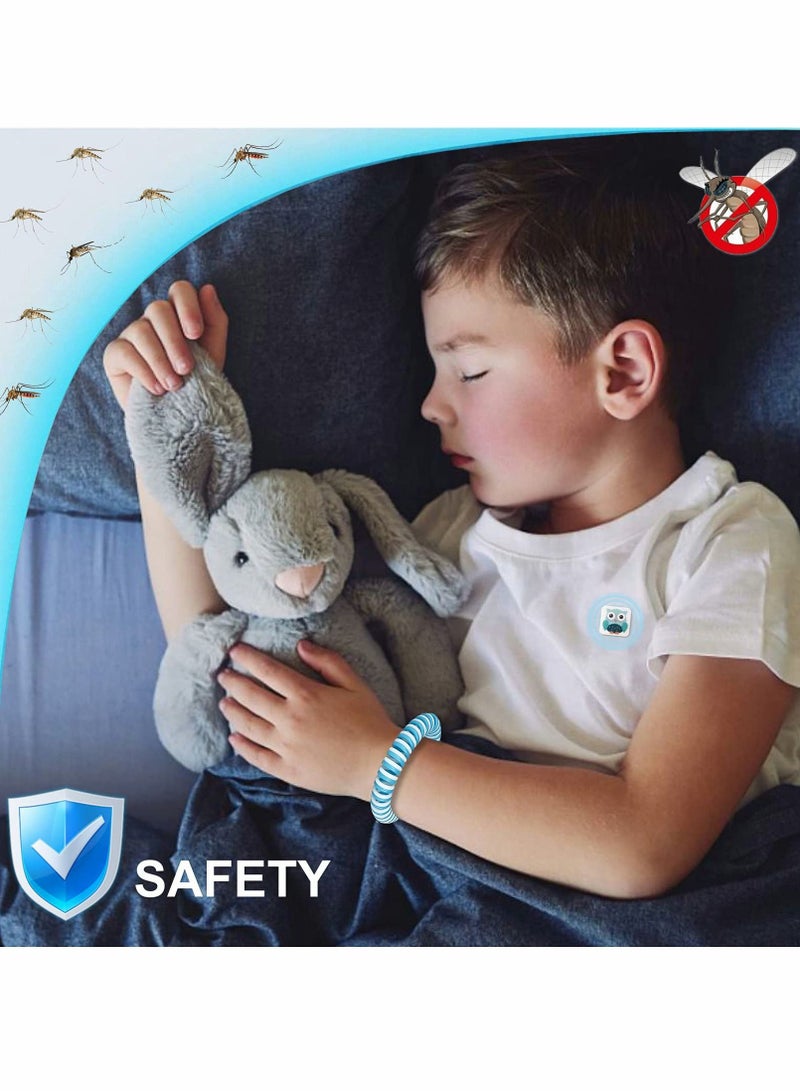 Excefore Mosquito Repellent Bracelets, Mosquito Repellent Stickers, Kids Reusable Mosquito Repellent Wristbands for Kids Adults, Last Up to 350Hrs, 10 Pcs Bands + 12 Pcs Mosquito Repellent Stickers - Image 2