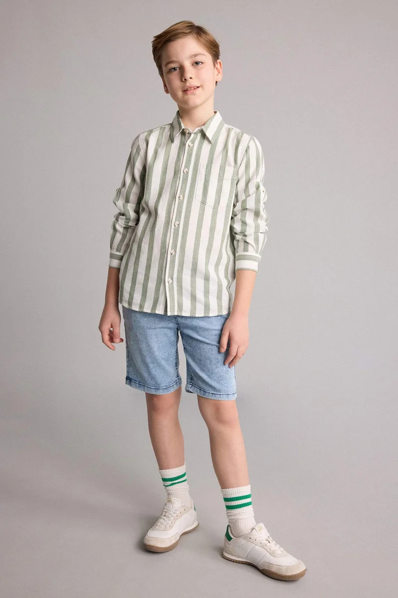 ديفاكتو Boy Regular Fit Printed Long Sleeve Shirt